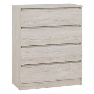 Malvern Drawer Chest in Beige Urban Snow Finish Recessed Handles