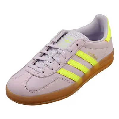 (5.5) adidas Gazelle Indoor Womens Fashion Trainers in Silver Dawn Yellow