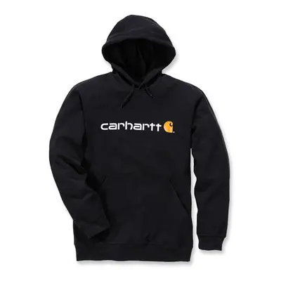 (L) Carhartt Signature Logo Hoodie Black