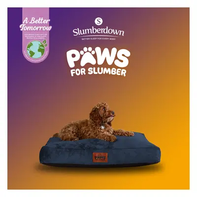 (Blue, Medium) Paws for Slumber Padded Pet Bed UK Made