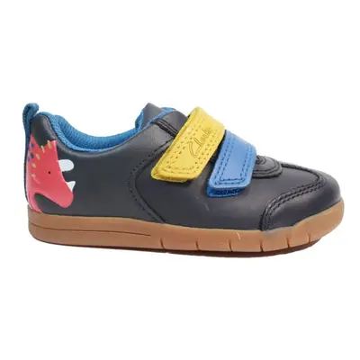 (4 (Children's)) Den Play Toddler | Navy Leather | Childrens Rip Tape Shoes