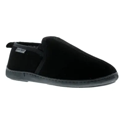 (Black, (Adults')) Hush Puppies Arnold Suede Mens Full Slippers Memory foam Faux Fur Lining blac