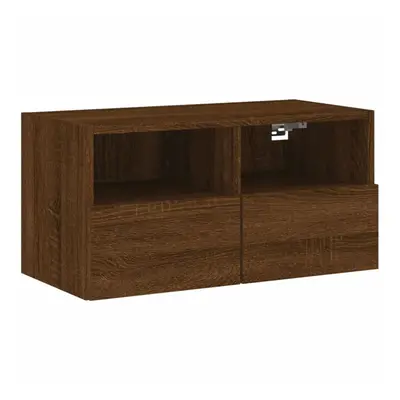 vidaXL TV Wall Cabinet Wall-mounted TV Cabinet Stand Brown Oak Engineered Wood