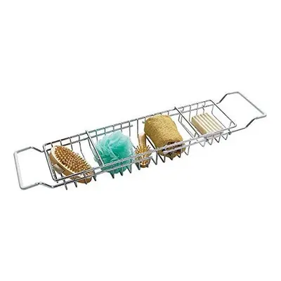 Optimal Products Extendable Bath Tub Rack Bridge Storage Tray Caddy White End Coating Scratch pr