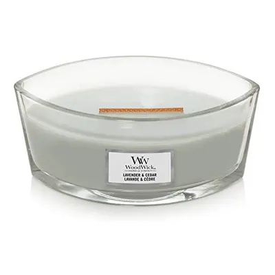 WoodWick Ellipse Scented Candle with Crackling Wick | Lavender and Cedar | Up to Hours Burn Time