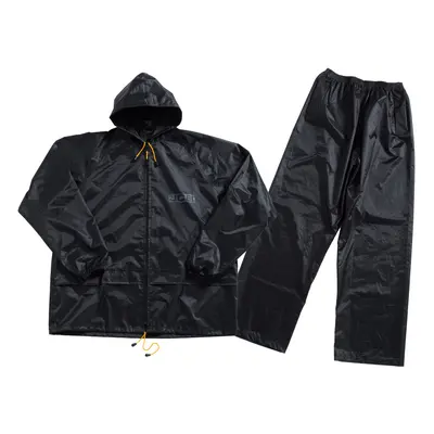 (X-Large) JCB Essential Fully Waterproof Rainsuit Jacket & Trousers Pack Black (Sizes L-XL)