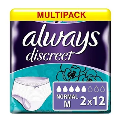 Always Discreet Incontinence Pants for Women, Medium, Pants