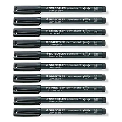 Staedtler Lumocolor Black Medium Permanent Marker Pens Pack of Wate