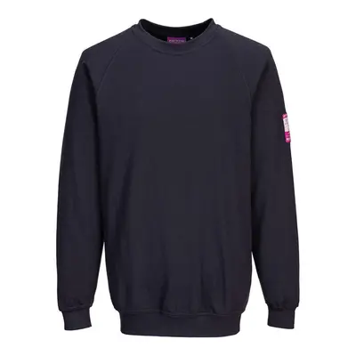 (3XL, Navy) Portwest Mens Flame Resistant Long-Sleeved Sweatshirt