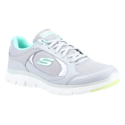 (Grey, (Adults')) Skechers Flex Appeal 4.0 True Clarity Leather Women's Grey/Multicoloured Train