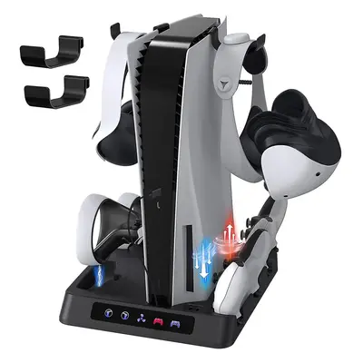 Charging Stand For Ps5 And Ps Vr2, Vertical Stand With Cooling Fan And Dual Controller Charging 