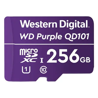 Western Digital WD Purple SC QD101 256GB Smart Video Surveillance microSDXC Card, Ultra Enduranc