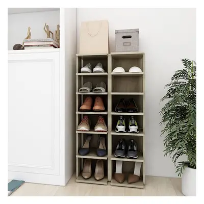 vidaXL 2x Shoe Cabinets Sonoma Oak Household Shoe Storage Shelf Rack Unit