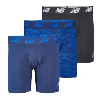 New Balance Men's 6"" Boxer Brief Fly Front with Pouch 3-Pack Pigmen