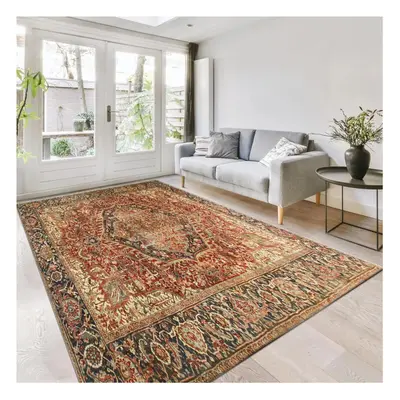 (Cashmere Majestic Red Rug) Extra Large Rugs Traditional Carpet Living Room UK