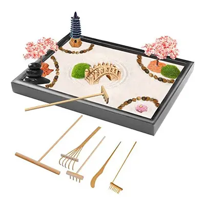 Zen Garden Kit x 20cm11x8 inch Large Japanese Zen Sand Rock Garden With Handmade Bamboo ToolsHom