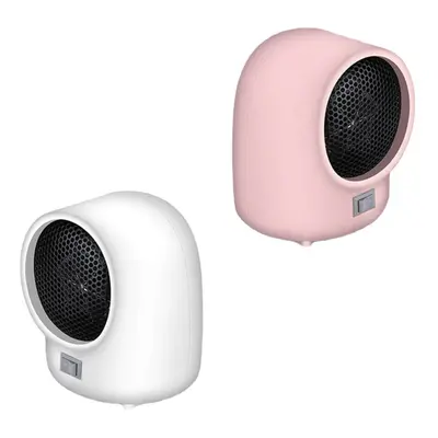 (Pink, EU 220V) 500W Portable Mini Ceramic Space Heater Fan