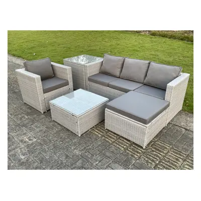 Fimous Light Grey Lounge Outdoor PE Rattan Garden Furniture Armchair