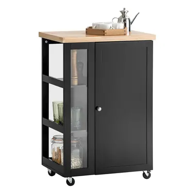 SoBuy FKW75-SCH, Kitchen Storage Trolley Serving Trolley Cabinet,Black