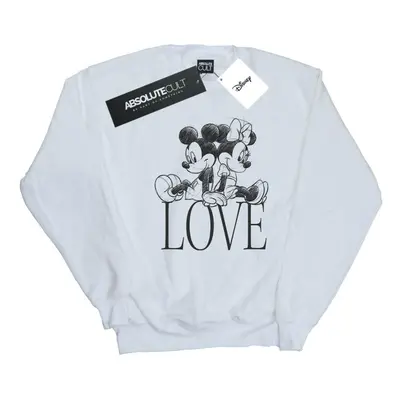 (L, White) Disney Womens/Ladies Mickey And Minnie Mouse Love Sweatshirt