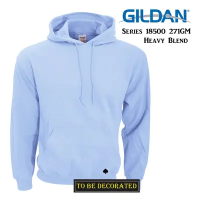 (M) Gildan Light Blue Hoodie Heavy Blend Basic Hooded Sweat Mens Pullover