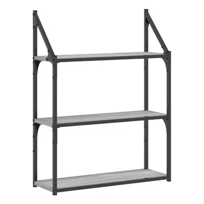 (grey sonoma, x x 78.5 cm) vidaXL 3-Tier Wall Shelf Floating Shelf Wall Mounted Shelf Engineered