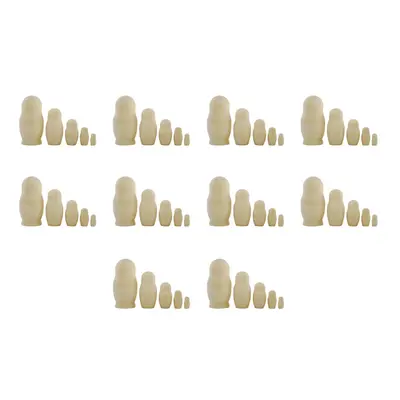 10X Unpainted Russian Nesting Dolls DIY Blank Nesting Dolls Unfinished Nesting Doll Matryoshka N