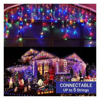 (720, Cool White) LED Waterfall Icicle Light Outdoor Connectable Snowing Chase Xmas Home DÃ©cor