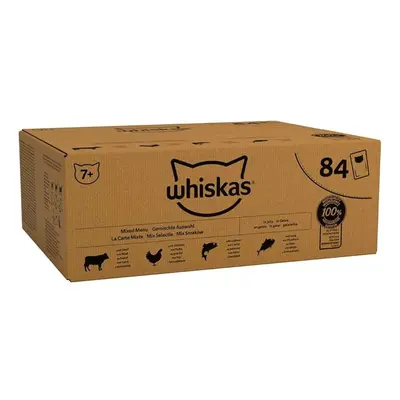 Whiskas 7+ Senior Mixed Selection in Jelly Pouches, Senior Wet Cat Food, Megapack (84 x g)