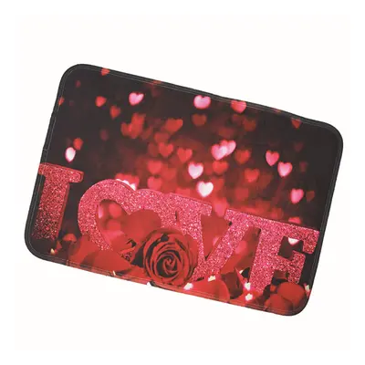 (Love) 40x60CM Non-Slip Bath Mats Washroom Carpet LOVE Rose Elephant Dog Printed Floor Carpet Pa