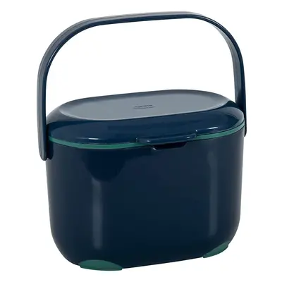 Addis Premium 2.5 Litre Kitchen Indoor Compost Food Waste Caddy Bin, Ink Blue & Sage Green, 2.5L