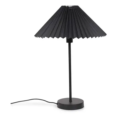 ValueLights Akira Black Pleated Shade Side Table Lamp