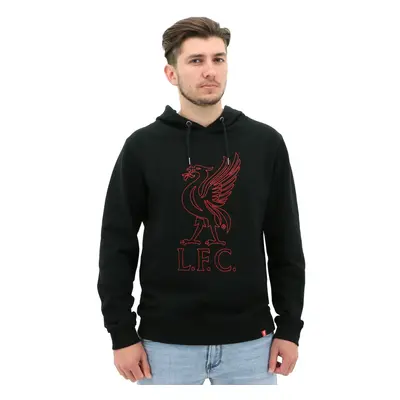 (S) Liverpool FC Mens Hoodie Jumper Winter Warm Soccer Football Liverbird - Black