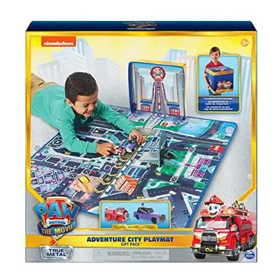 PAW PATROL PAW DCT AdventCityPlymtMovie INTL GML Set with Play Mat and Cars from The Movie Compa