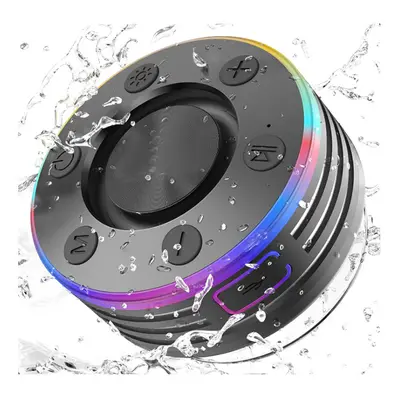 Bluetooth Shower Speaker, IPX7 Waterproof Portable Bluetooth Speaker with Suction Cup, Black