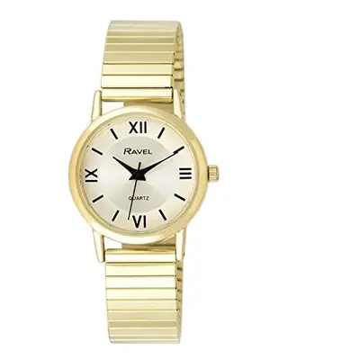 Ravel Men's Classic Round Everyday Watch with Roman Numerals - Gold Colour Stainless Steel Expan