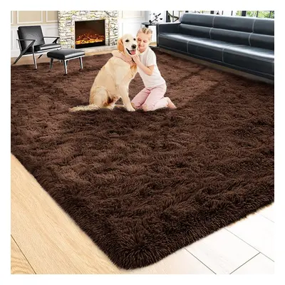 (BROWN, 160X230 CM) Extra Large Rugs Fluffy Shaggy Living Room Rug