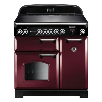 Rangemaster CLA90EICY/C Classic Cranberry with Chrome Trim 90cm Induction Range Cooker - Red - A