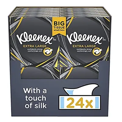 Kleenex Extra Large Facial Tissues, 100% Recyclable Packaging, Compact Tissue Boxes, Tissues (24