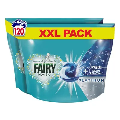 Fairy Non-Bio Platinum PODS, Washing Liquid Laundry Detergent Tablets / Capsules, Washes (60 x 2