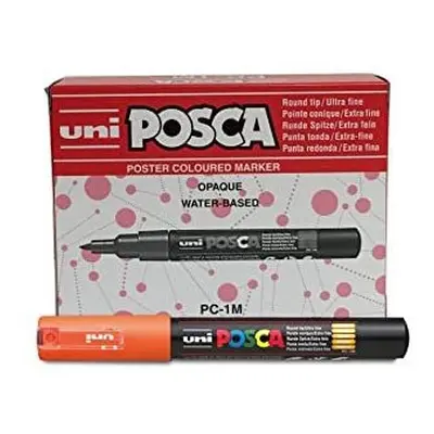 uni-ball Posca PC-1M Extra Fine Bullet Tip Marker - Orange, Pack of