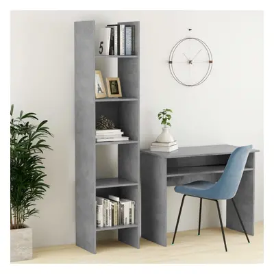 vidaXL Book Cabinet Concrete Grey Engineered Wood Bookcase Standing Storage