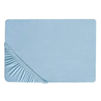 Fitted Sheet HOFUF Cotton 90x200 cm Light Blue