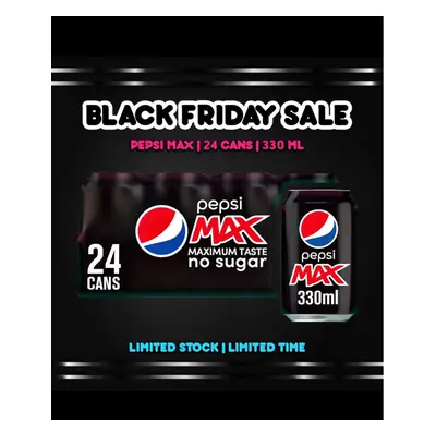 (Pepsi MAX Cans 24x330ml) Wholesale Drinks, Bulk Cases of Soft Drinks, Monster, Fanta, Coke, Pep