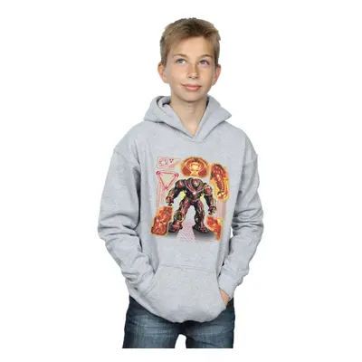 (5-6 Years, Sports Grey) Marvel Boys Avengers Infinity War Hulkbuster Blueprint Hoodie