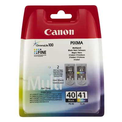 DUO PACK - Canon black & colour ink cartridge for various printers ( click to view printers)