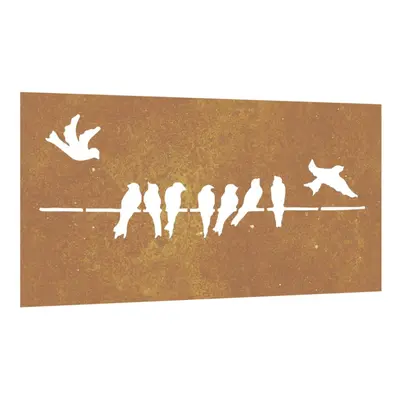 vidaXL Garden Wall Decoration Wall Art Wall Decor Corten Steel Bird Design