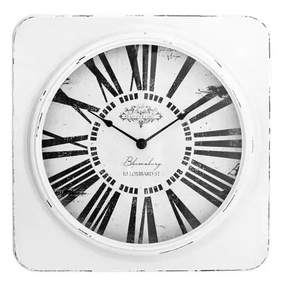 Premier Housewares White Antique Finish Wall Clock