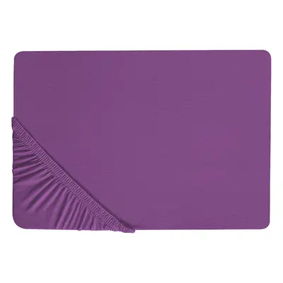 Fitted Sheet JANBU Cotton 160x200 cm Purple