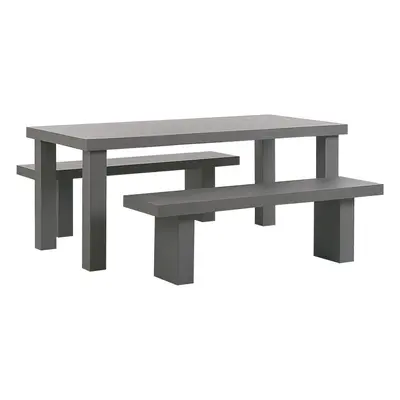 Garden Dining Set TARANTO Concrete 180x90x76 cm Grey